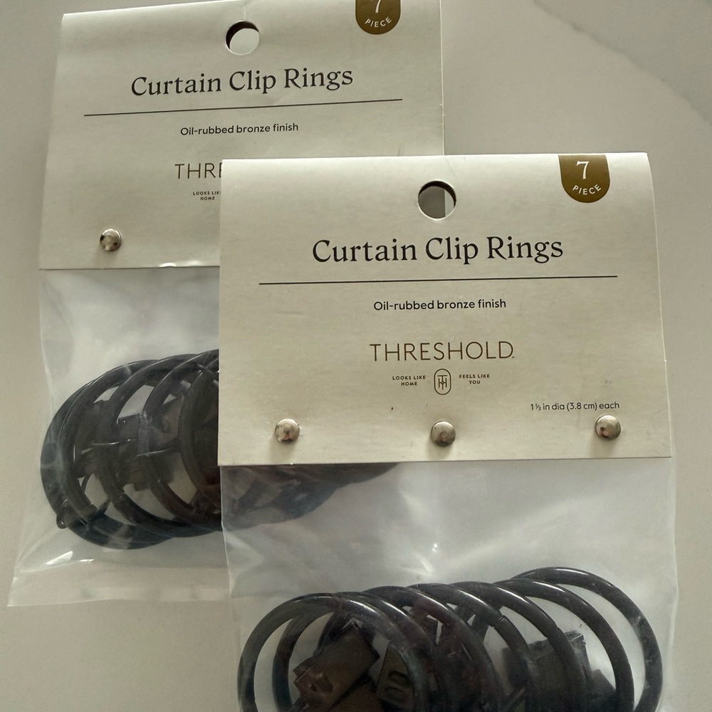 Threshold Oil-Rubbed Bronze Metal Curtain Clip Rings